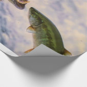 Fantastisches Grizzlybärn-Lachsbild Geschenkpapier (Ecke)