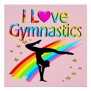FANTASTISCHES GYMNAST GIRL I LIEBE GYMNASTIC DESIG POSTER