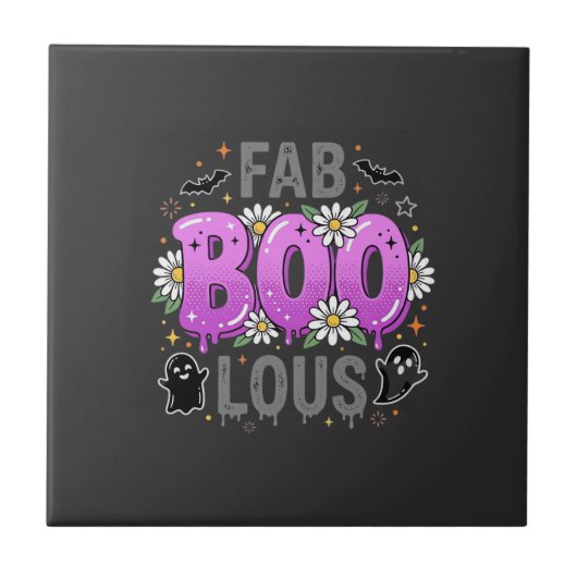 Fantastisches Halloween-Geisterdesign_1 Fliese (Vorderseite)