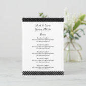 Fantastisches Hochzeitsmenü mit schwarz-weißen Pol Menükarte (Stehend Vorderseite)