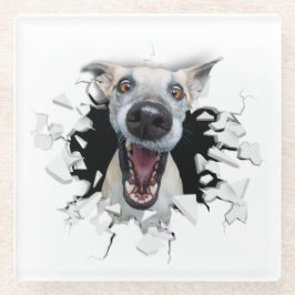 Fantastisches Hundegesicht Glasuntersetzer