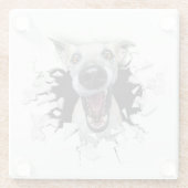 Fantastisches Hundegesicht Glasuntersetzer (Rückseite)