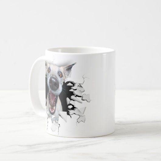 Fantastisches Hundegesicht Kaffeetasse (Vorderseite Links)