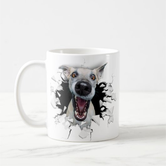 Fantastisches Hundegesicht Kaffeetasse (Links)