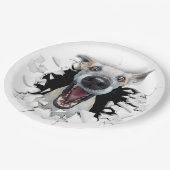 Fantastisches Hundegesicht Pappteller (Schrägansicht)