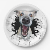 Fantastisches Hundegesicht Pappteller (Vorderseite)