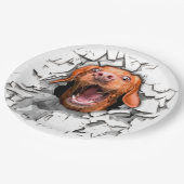 Fantastisches Hundegesicht Pappteller (Schrägansicht)