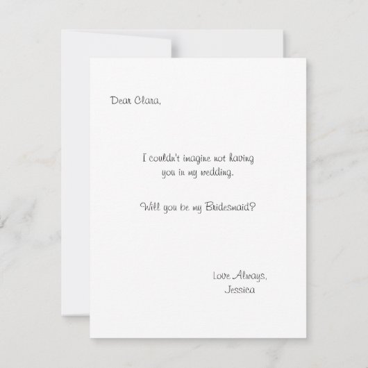 Fantastisches Kleid | Bridesmaid Einladung (Rückseite)