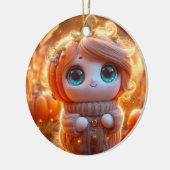 Fantastisches Kürbiskid Keramik Ornament (Links)