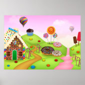 Fantastisches Landschaftsbild in Candy Land Poster (Vorne)
