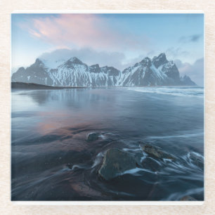 Fantastisches Licht in Island Stokksnes, Glasuntersetzer