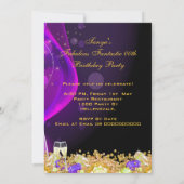 Fantastisches Lila Champagner-Party 3 Einladung (Rückseite)