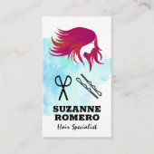 Fantastisches Magenta-Haarlogo | Hair Stylist Terminkarte (Vorderseite)