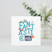 Fantastisches Me Round Sticker Design Einladung (Stehend Vorderseite)