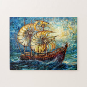 Fantastisches Nautilus-Schiff im wirbelnden Ozean Puzzle