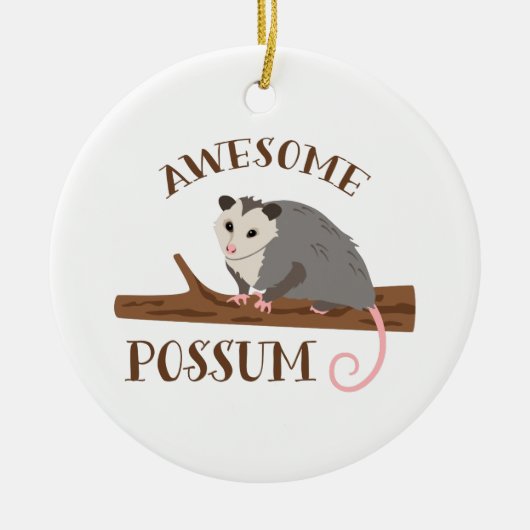 Fantastisches Opossum Keramik Ornament (Vorne)