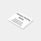 Fantastisches Parken. Wirklich Post-it Klebezettel (angewinkelt)