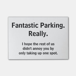 Fantastisches Parken. Wirklich Post-it Klebezettel