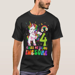 Fantastisches Prinzessin Einhorn Geburtstag 4 Jahr T-Shirt