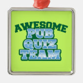 Fantastisches Pub-Quiz TEAM! Silbernes Ornament (Vorne)