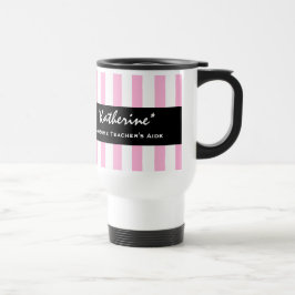 Fantastisches Rosa der BERATER des LEHRERS Stripes Reisebecher