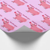 Fantastisches rosa Schwein-tragende Geschenkpapier (Ecke)