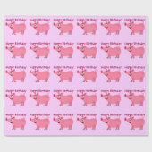 Fantastisches rosa Schwein-tragende Geschenkpapier (Flach)