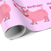 Fantastisches rosa Schwein-tragende Geschenkpapier (Rolleneckpunkt)
