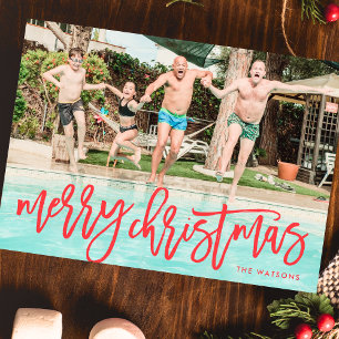 Fantastisches rotes Weihnachtsfoto Feiertagskarte