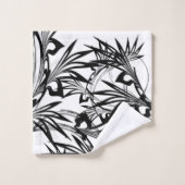 Fantastisches Schwarz-Weiß-Design Badhandtuch Set (Waschlappen)