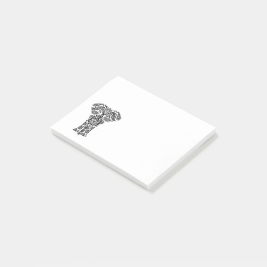 Fantastisches Schwarzweiss-Blumenelefant-Muster Post-it Klebezettel (angewinkelt)