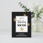 Fantastisches Silvesterfestival Gold Snowflakes Fo Postkarte (Stehend Vorderseite)
