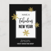 Fantastisches Silvesterfestival Gold Snowflakes Fo Postkarte (Vorderseite)