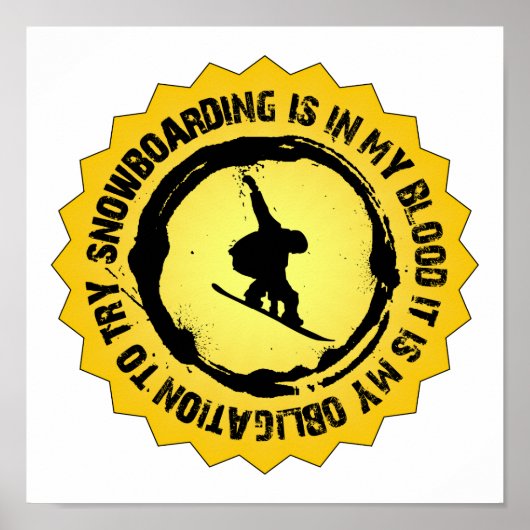 Fantastisches Snowboarden-Siegel Poster (Vorne)