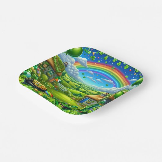 Fantastisches St Patick's Day Landschaftsbild-Part Pappteller (Gewinkelt)