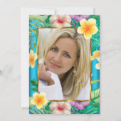 Fantastisches tropisches Aquamarin-blaues Champagn Einladung (Rückseite)