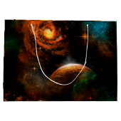 Fantastisches Universum mit Planeten und Sternen Große Geschenktüte (Rückseite)