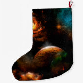 Fantastisches Universum mit Planeten und Sternen Großer Weihnachtsstrumpf (Rückseite)