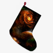 Fantastisches Universum mit Planeten und Sternen Großer Weihnachtsstrumpf (Vorderansicht (hängend))
