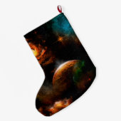 Fantastisches Universum mit Planeten und Sternen Großer Weihnachtsstrumpf (Rückseite (Hängend))