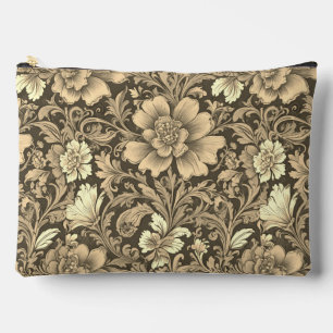 Fantastisches Vintage-Sepia-Blumenmuster Zubehörtasche