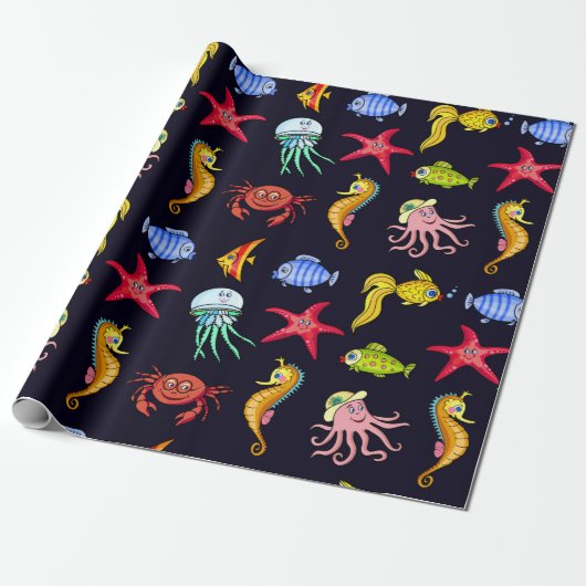 Fantastisches Wassermuster mit herrlich orangefarb Geschenkpapier (Ungerollt)