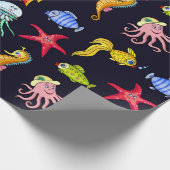 Fantastisches Wassermuster mit herrlich orangefarb Geschenkpapier (Ecke)