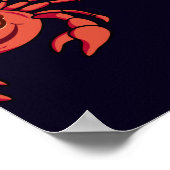 Fantastisches Wassermuster mit herrlich orangefarb Poster (Ecke)