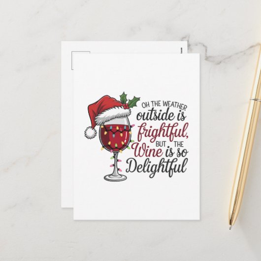 Fantastisches Weinwort Kunst Feiertagspostkarte (Vorderseite/Rückseite Beispiel)