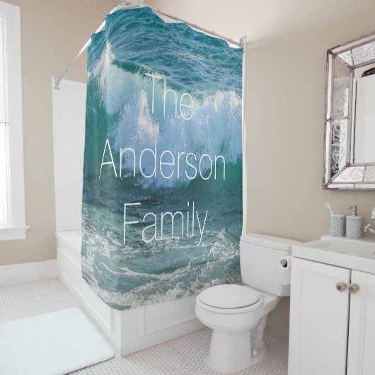 Fantastisches Wellen-Seeseeozean addieren Duschvorhang (Beispiel)