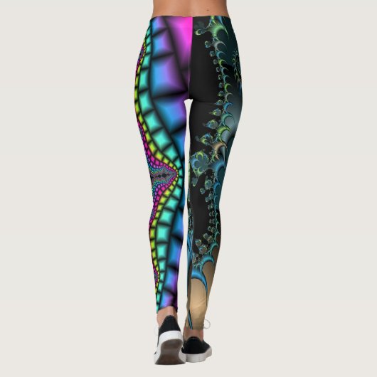 Fantastisches zerbrochenes Fraktal Leggings (Rückseite)
