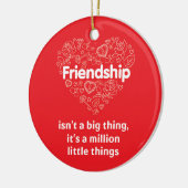 Fantastisches Zitat der Freundschaft rote Keramikornament (Links)