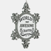 Fantastischste Crafter der Welt der Schneeflocken Zinn-Ornament (Links)