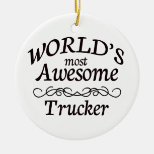 Fantastischste Fernlastfahrer der Welt der Keramik Ornament
